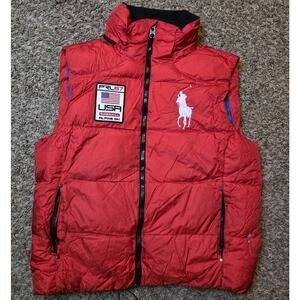 Vtg Polo Ralph Lauren PRL 67 Big Pony Downhill Alpine Ski Puffer Vest XL Down